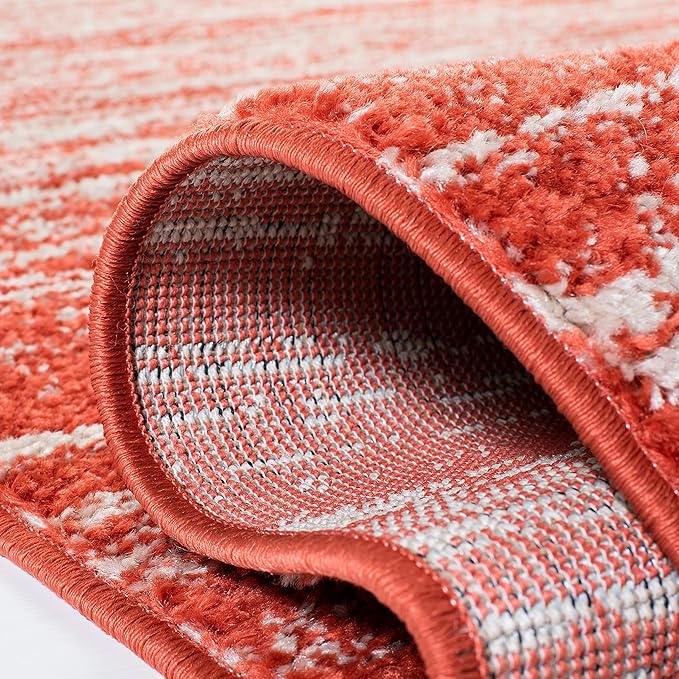 SAFAVIEH Area Rug 8x10 - Adirondack Collection - Large - Orange & Grey, Modern Ombre Design, Non Shedding & Easy to Clean, Ideal for Living Room, Bedroom, Office, Dining Space (ADR113P)