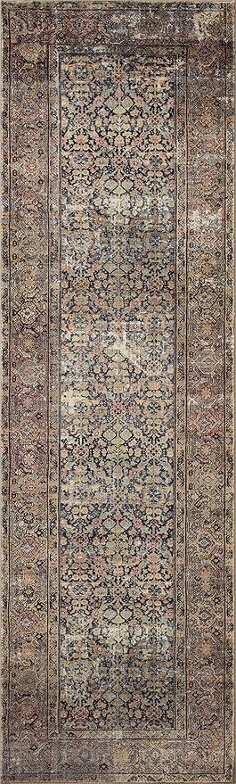 Loloi Amber Lewis Morgan Collection MOG-03 Denim/Multi 7'-3" x 9'-3" 38" Thick Area Rug feat. CloudPile, Neutral, Room Décor, Vintage Inspired, Livingroom, Bedroom, Dining Area