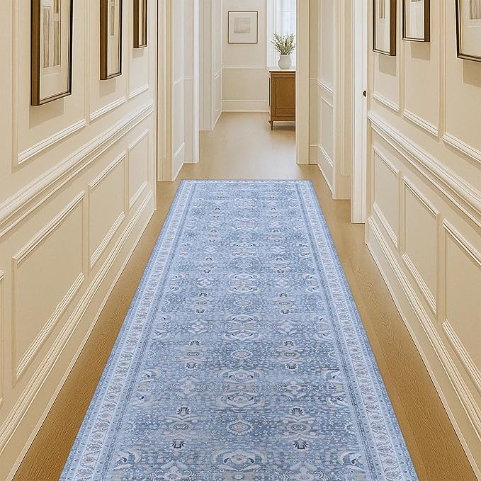 Fame Living Washable Area Rug. Modern Farmhouse. Vintage. Turkish. Bohemian. Distressed. Oriental. Traditional. Rugs for Living Room. Dining. Bedroom. Office. Entryway. Foyer. (866CBl, 2'5" x 6'5")