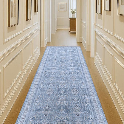 Fame Living Washable Area Rug. Modern Farmhouse. Vintage. Turkish. Bohemian. Distressed. Oriental. Traditional. Rugs for Living Room. Dining. Bedroom. Office. Entryway. Foyer. (866CBl, 2'5" x 9'8")