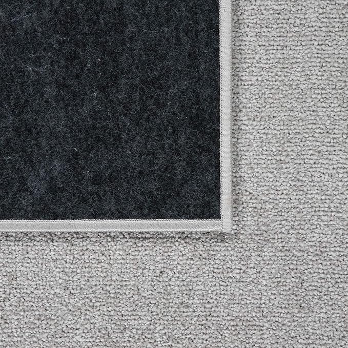 Paco Home Solid Area Rug in Silver Modern Plain Design, Size: 4'7" x 6'7"