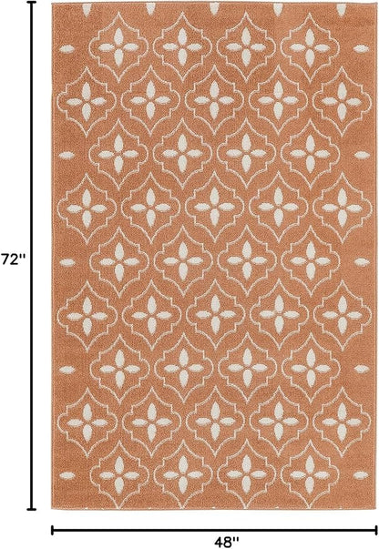 Nourison Home Nourison Essentials Copper 4' x 6' Area Rug - Easy Clean, Non Shedding, Bed Room, Living Room, Dining Room, Kitchen (4' x 6')