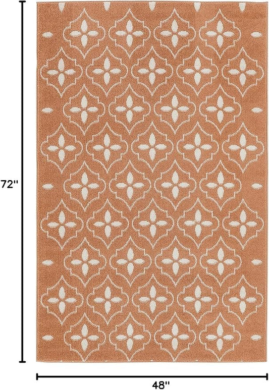 Nourison Home Nourison Essentials Copper 4' x 6' Area Rug - Easy Clean, Non Shedding, Bed Room, Living Room, Dining Room, Kitchen (4' x 6')