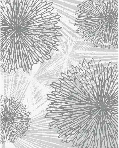 WITSHOCK 8x10 Washable Rug for Living Room,Modern Floral Distress Print Pattern Area Rugs,Stain Resistant with Non Slip Backing Carpet for Dining Room,Bedroom & Home Decor,Grey White