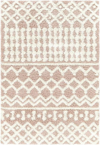 Livabliss Hapsburg Moroccan Shag Area Rug,6'7" x 9'6",Dusty Pink