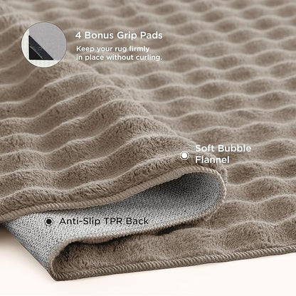 Bedsure 6x9 Fluffy Area Rugs for Living Room, Machine Washable Rugs, Non-Slip Backing, Non-Shedding, Pet Friendly Throw Rug for Bedroom Dining Room, Brown