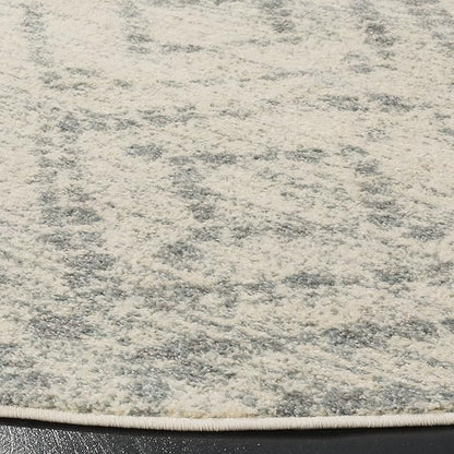 SAFAVIEH Adirondack Collection 10' Round Ivory / Light Blue ADR131T Modern Diamond Distressed Non-Shedding Dining Room Entryway Foyer Living Room Bedroom Area Rug