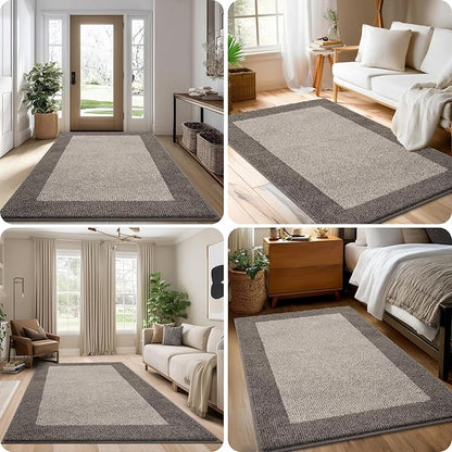 Washable Area Rug 48" x 72", Non Slip Kitchen Rug for Floor, Absorbent Entrance Runner Rug for Bedroom, Living Room, (Roll Packing)