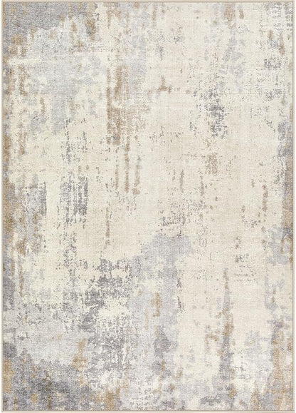 6x9 Area Rug Living Room Rugs - Washable Neutral Modern Abstract Soft Thin Rug Indoor Floor No Slip Rug Carpet for Bedroom Under Dining Table Home Office Decor - Light Brown/Gray