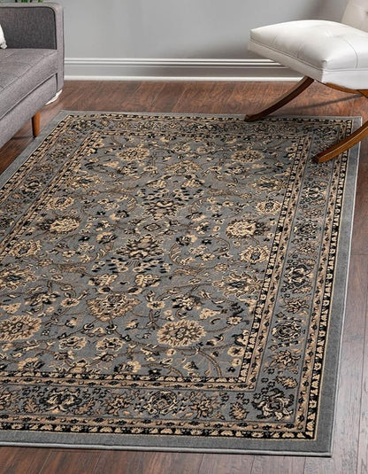 Rugs.com Yasmin Collection Rug – 9' x 12' Gray Medium Rug Perfect for Living Rooms, Large Dining Rooms, Open Floorplans