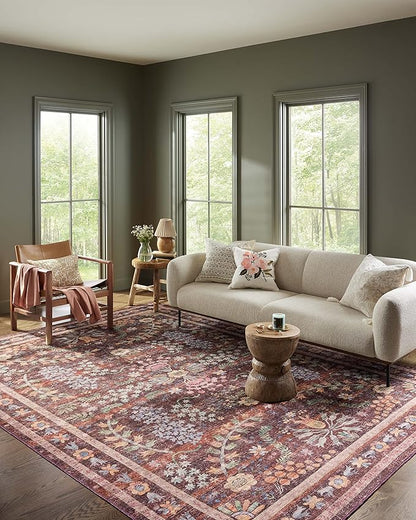 Loloi Rifle Paper Co. Maison Collection MAO-06 Red 7'-6" x 9'-6", .19" Pile Height, Area Rug