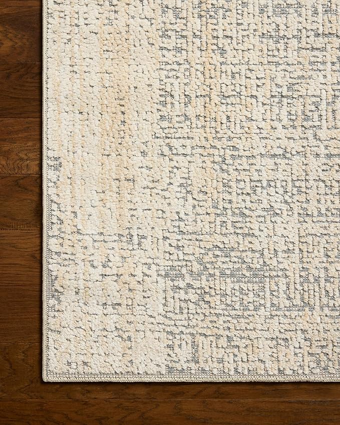 Loloi Amber Lewis Bexley Collection BEX-03 Natural/Slate 2'-7" x 4' Accent Rug Neutral, Textured, Living, Bedroom, Dining, Carpet