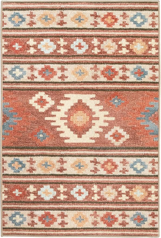 Dash & Albert Canyon Natural Machine Washable Rug, 7.5 X 9.5 Feet, Natural Geometric Pattern - Premium Luxury Hotel Quality Soft Breathable Hypoallergenic Machine Washable Easy Care All Season