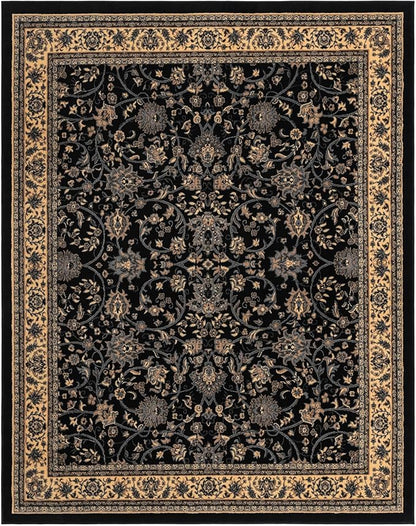 Unique Loom Sialk Hill Collection Area Rug - Washington (8' x 10' Rectangle Black/Gray)