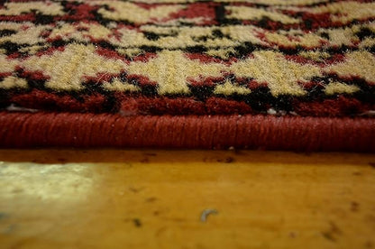 Unique Loom Taftan Collection Border Geometric Tribal Inspired Design Area Rug (2' 11 x 16' 5 Runner, Red/ Gold)