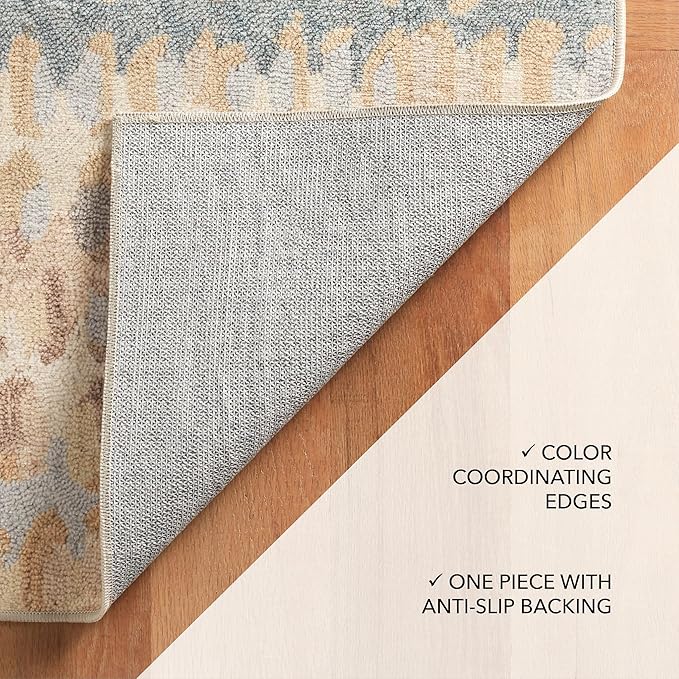 Dash and Albert Paint Chip Machine Washable Area Rug - 6' x 9' Natural - Geometric Accent Rug - Anti-Slip Backing, Lightweight, Machine Washable, High Traffic Areas Kitchen, Mudroom, Laundry Room