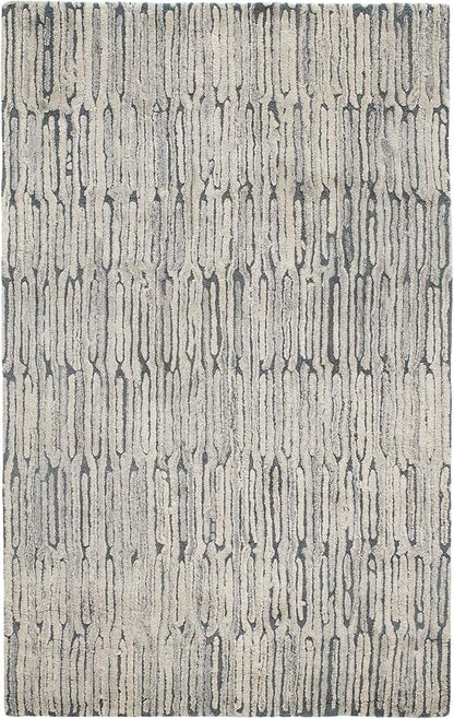 Dash and Albert Malone Everglade Hand Tufted Wool Rug, 10 X 14 Feet, Blue Graphic Pattern - Premium Luxury Hotel Quality Soft Breathable Hypoallergenic Machine Washable Easy Care All Season