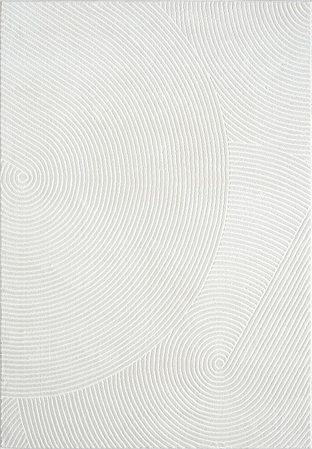 Abani Cream Area Rug for Living Room, Bedroom - Zen Reiki Pattern- 5 x 8 -Durable & Easy to Clean