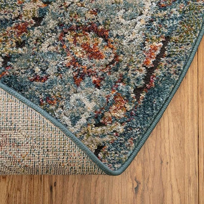 Unique Loom Isabella Collection Area Rug - Rossellini (7' 10" x 10' Oval, Blue/ Beige)