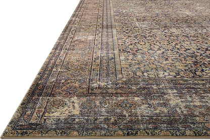 Loloi Amber Lewis Morgan Collection MOG-03 Denim/Multi 11'-6" x 14'-6" 38" Thick Area Rug feat. CloudPile, Neutral, Room Décor, Vintage Inspired, Livingroom, Bedroom, Dining Area