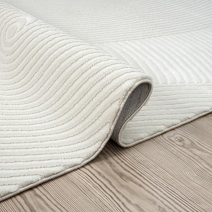 Abani Cream Area Rug for Living Room, Bedroom- Zen Reiki Pattern- 2'6" x 6' -Durable & Easy to Clean
