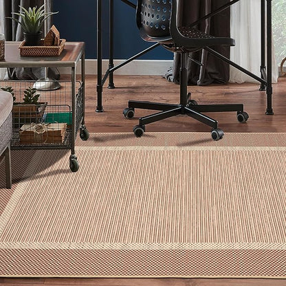 ILANGO Jute Area Rugs for Living Room, Woven Washable Rugs 3'x5' Indoor, Natural Farmhouse Rugs for High Traffice Areas, Non Slip Carpet with Rubber Backing for Bedroom Kitchen Porch