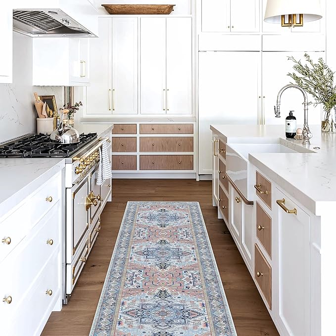 Washable Area Rug. Modern Farmhouse. Vintage. Turkish. Bohemian. Distressed. Oriental. Traditional. Rugs for Living Room. Dining. Bedroom. Office. Entryway. Foyer. (861NT, 2'5" x 4'9")