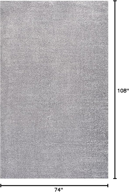 JONATHAN Y Haze Solid Low-Pile Gray Indoor Area Rug 6x9, Coastal,Bohemian,Minimalist,Classic, Easy-Cleaning for Living Room,Bedroom,Kitchen,Pet Friendly,Non-Shedding (SEU100A-6)