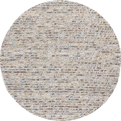Safavieh Natura Collection Accent Rug - 3' Round, Ivory & Multi, Handmade Wool Blend, Textured Design, Ideal for Living Room, Bedroom, Dining Space (NAT620D)