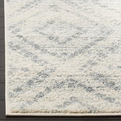 SAFAVIEH Adirondack Collection Area Rug - 10' x 14', Ivory & Light Blue, Modern Diamond Distressed Design, Non-Shedding & Easy Care, Ideal for High Traffic Areas in Living Room, Bedroom (ADR131T)