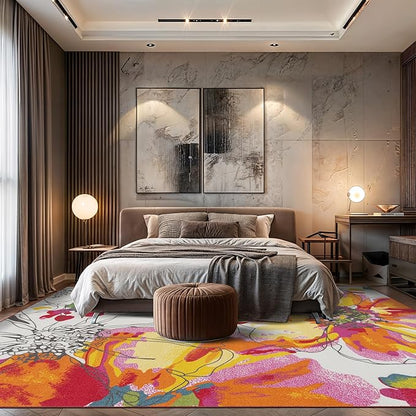 Rugshop Multi Bright Flowers Non Slip Non-Shedding Area Rug for Living Room, Dining Room and Large Spaces, 12' x 15'