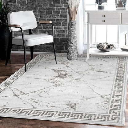 GLORY RUGS Area Rugs Marble 5x7 Cream Gray Carpet Modern Abstract Rug Living Room Dining Bedroom Rug