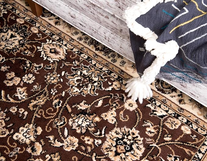 Unique Loom Sialk Hill Collection Area Rug - Washington (4' 1" x 6' 1" Rectangle Brown/Black)