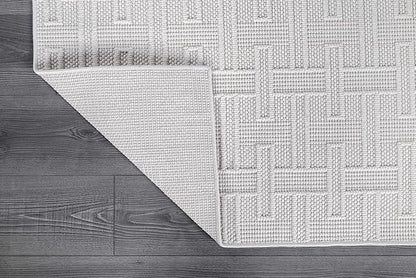 Micro Loop Indoor Rug White 8x10 Boho Geometric Neutral Area Rugs for Living Room Soft Luxury Modern Low and High Pile Durable Stain Resistant Non-Shedding Indoor Area Carpet 8 x 10