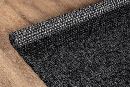 Beverly Rug Easy Jute Entry Rug 2x3 Solid Washable Durable Outdoor Indoor Area Rugs for Living Dining Room Patio Office Stain Resistant Non Shedding Casual Indoor Outside Carpet 2 x 3 Dark Gray
