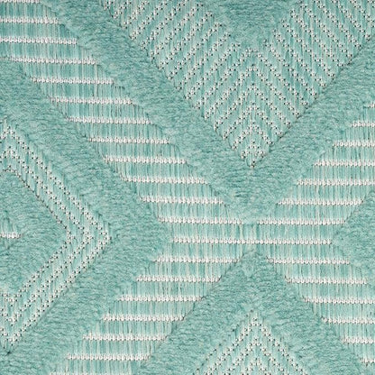 Nourison Home Versatile Aqua Teal 6' x 9' Area Rug - Easy Clean, Non Shedding, Bed Room, Living Room, Dining Room, Kitchen (6' x 9')