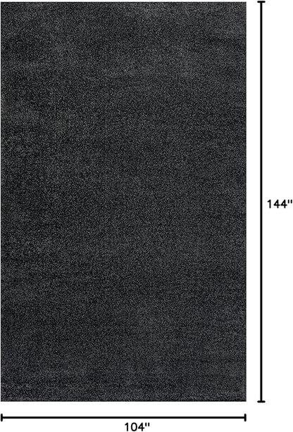 Eyely UES100I-9 Supersoft Haze Solid Low-Pile Indoor Area Rug Casual;Contemporary;Solid;Traditional, Bedroom, Kitchen, Living Room, Easy-Cleaning, Non-Shedding, 9 X 12, Black