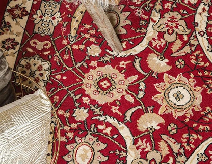 Unique Loom Espahan Collection Area Rug - Cape Cod (4' 1" x 6' 1" Rectangle, Red/ Beige)