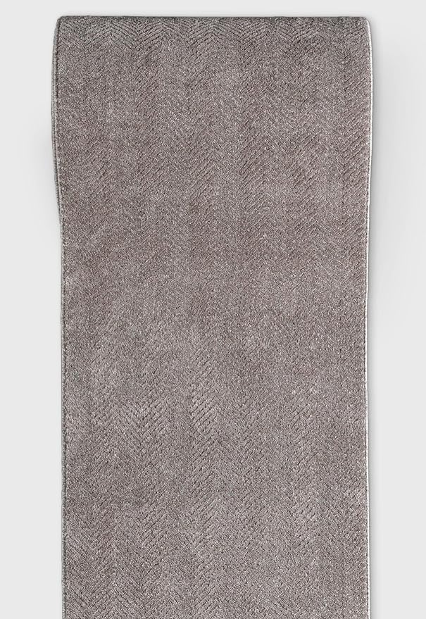 Well Woven Custom Size Hallway & Stair Runner- Harlow Pompeii Taupe 31 Inches Wide x 14 Feet Long Runner (31" x 14') Runner Rug - Modern Chevron Pattern, Ultra-Soft, Easy-Clean