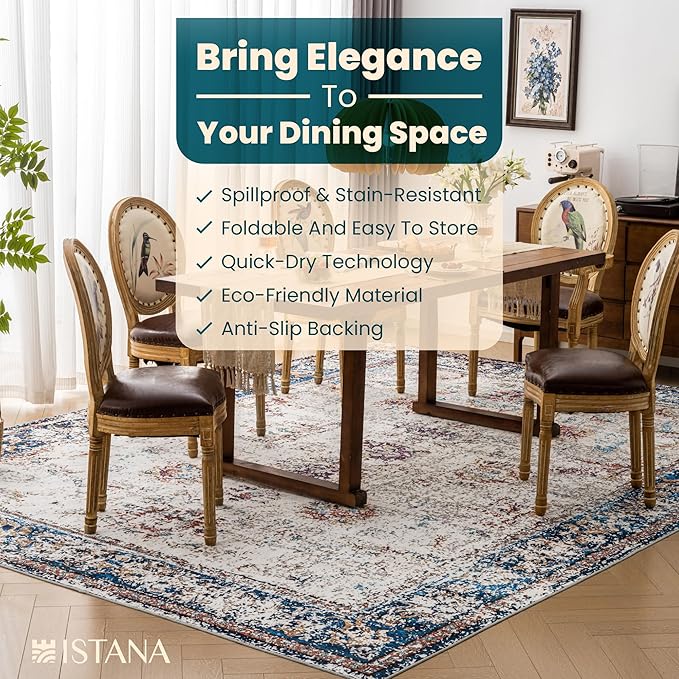 Istana Large Rug 9x12 - Multi Colors Living Room Rug Colorful - 12x9 Area Rug - Stain Resistant 12x9 Rugs for Living Room - Eco-Friendly Natural Fiber Rugs 9x12 - Large Boho Area Rug