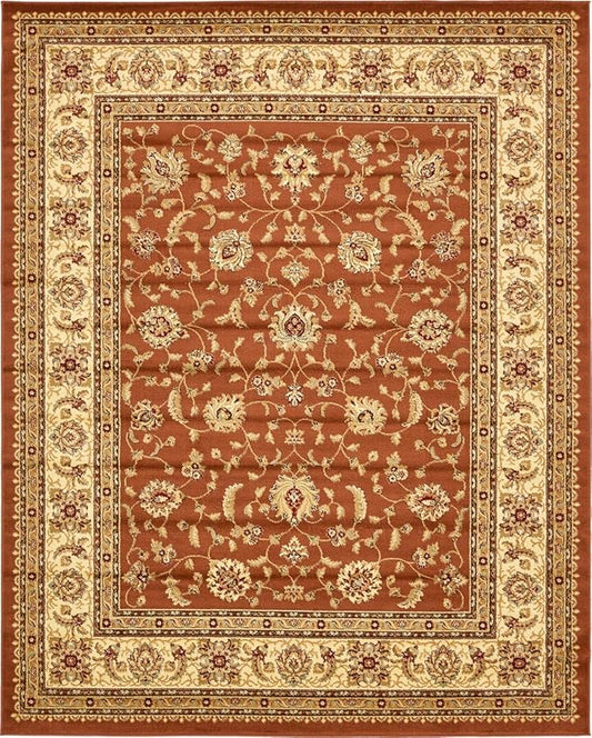 Unique Loom Voyage Collection Traditional Oriental Classic Intricate Design Area Rug (8' 0 x 10' 0 Rectangular, Terracotta/Ivory)