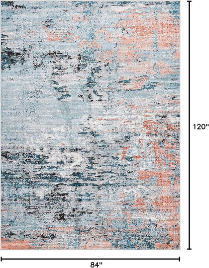 Rugs.com Leipzig Collection Area Rug – 7X10 Multi Low-Pile Rug Perfect for Bedrooms, Dining Rooms, Living Rooms