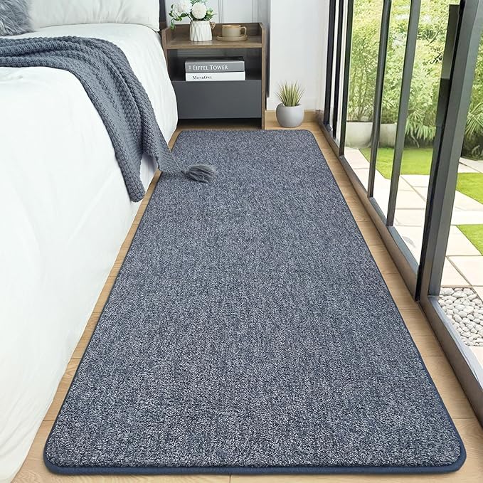 AROGAN Washable 2x8 Runner Rug for Hallway, Long Runner Rugs wtih Soft Memory Foam for Bedroom, Non Slip Backing Carpet Runners for Hallways, Kitchen, Bathroom, Entryway Home Decor, Navy Blue