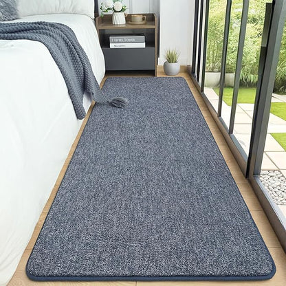 AROGAN Washable 2x8 Runner Rug for Hallway, Long Runner Rugs wtih Soft Memory Foam for Bedroom, Non Slip Backing Carpet Runners for Hallways, Kitchen, Bathroom, Entryway Home Decor, Navy Blue