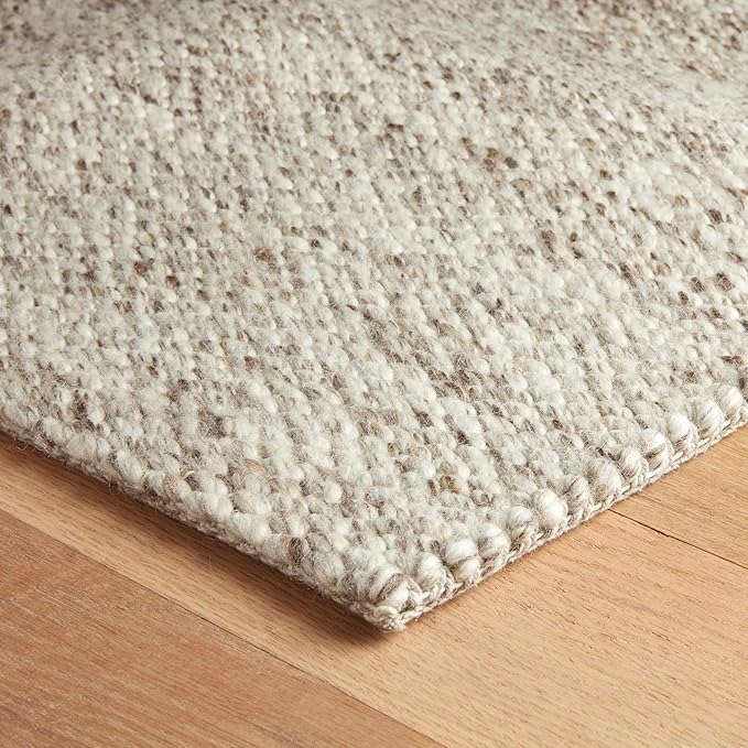 Dash & Albert Loggia Natural Handwoven Wool Rug, Runner-2.5 X 8 Feet, Natural Solid Pattern - Premium Luxury Hotel Quality Soft Breathable Hypoallergenic Machine Washable Easy Care All Season