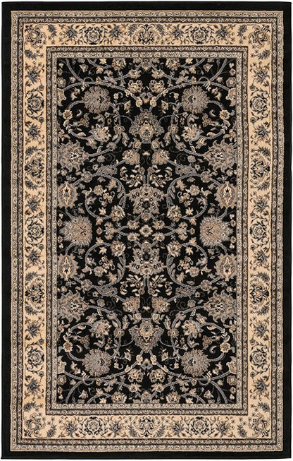 Rugs.com Yasmin Collection Rug – 5' x 8' Black Medium Rug Perfect for Bedrooms, Dining Rooms, Living Rooms