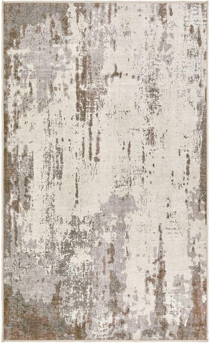 3x5 Area Rug Living Room Rugs - Washable Neutral Modern Abstract Soft Thin Rug Indoor Floor No Slip Rug Carpet for Bedroom Under Dining Table Home Office Decor - Brown/Grey/Beige