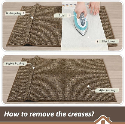 BEQHAUSE 2x3 Entryway Rug Indoor Door Mat Non-Slip Washable, Hallway Rugs Absorbent & Stain Resistant Hall Carpet Runner Rugs for Entryway, Front Door Floor Mats Laundry Room Rugs for Entry, Brown