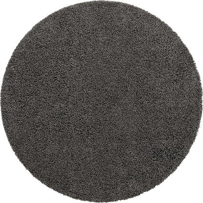 Unique Loom Solid Shag Collection Area Rug (7' 1" Round, Graphite Gray)