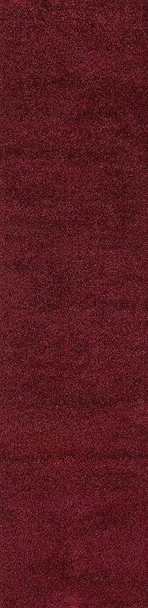 JONATHAN Y Haze Solid Low-Pile Dark Red Runner Rug 2x10, Coastal,Bohemian,Minimalist,Classic, Easy-Cleaning for Living Room,Bedroom,Kitchen,Pet Friendly,Non-Shedding (SEU100Q-210)